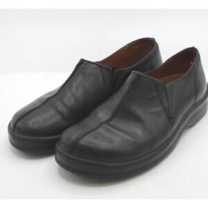 Birkenstock Footprints Black Leather Slip-On Shoes Loafers Womens EU 39 US 8-8.5
